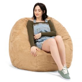 Jaxx Saxx 4 Foot Round Bean Bag w/ Removable Cover, Camel