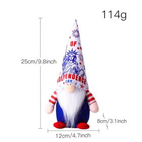 Independence Day Liberty Rudolph Doll Fan Flag American National Day Goddess Statue Hat Faceless Doll Outdoor Festive Decoration (Height: 11cm-30cm, Color: 02)