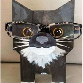 1pc Animal Glasses Holder; Wooden Eyeglass Holder; Cute Animal Glasses Holder; Handmade Carving Sunglasses Display Rack; For Desktop Accessory; Home O (Items: Black Cat)