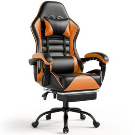 Ergonomic Gaming Chair for Adults, Comfortable Computer Chair for Heavy People, Adjustable Height Office Desk Chair with Wheels (Color: orange)